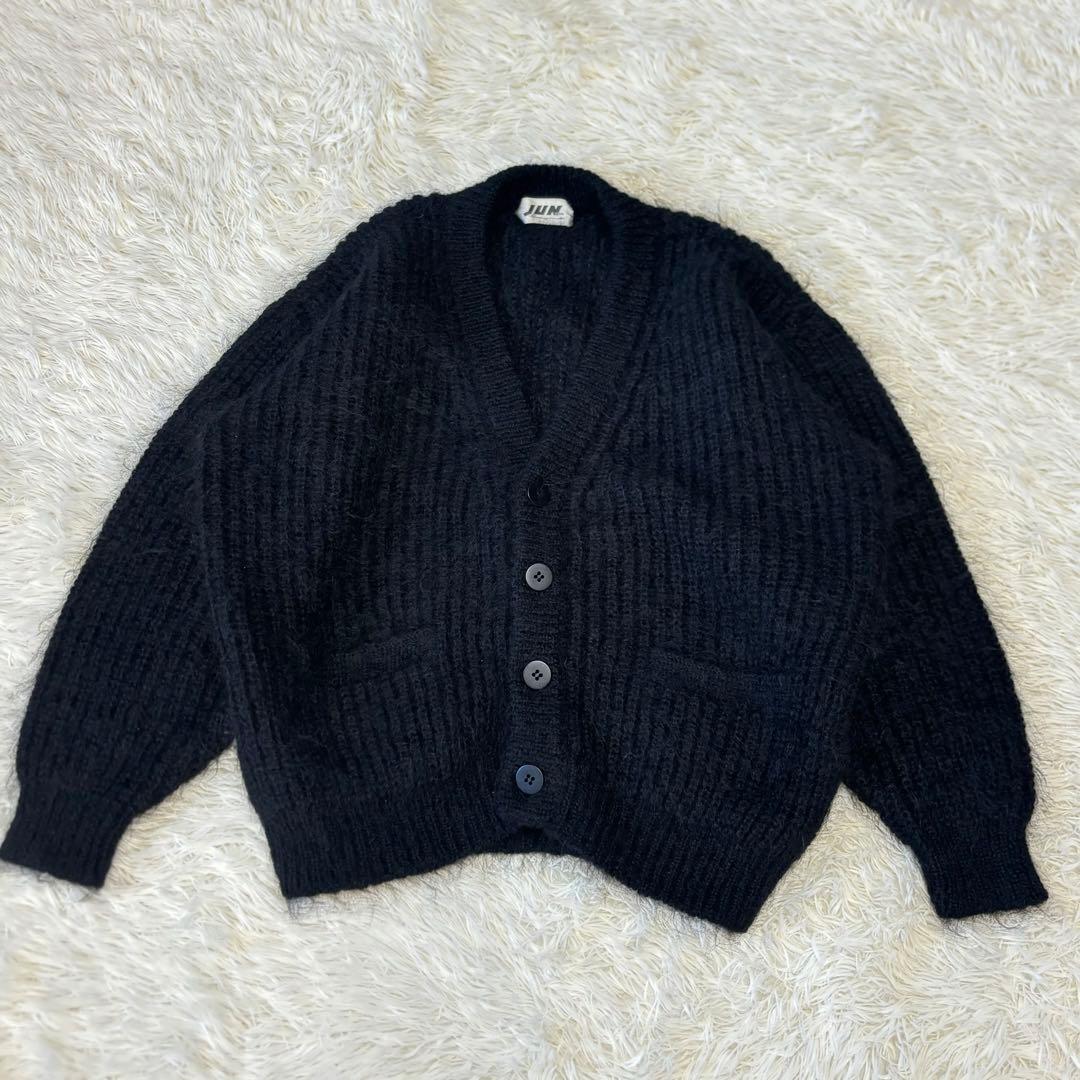 希少　JUN MEN モヘア　カーディガン　日本製　ブラック　80s Authentic Reproduction Products®】Shaggy Man™ Mohair Cardigan W