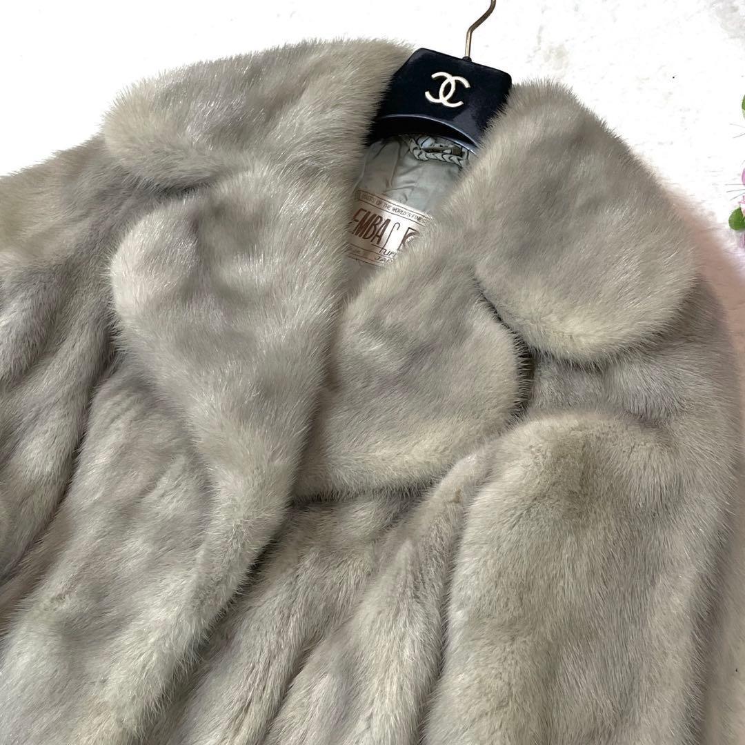 美品○ エンバ 毛皮 ファーコート ロングコート サファイアミンク 着丈
