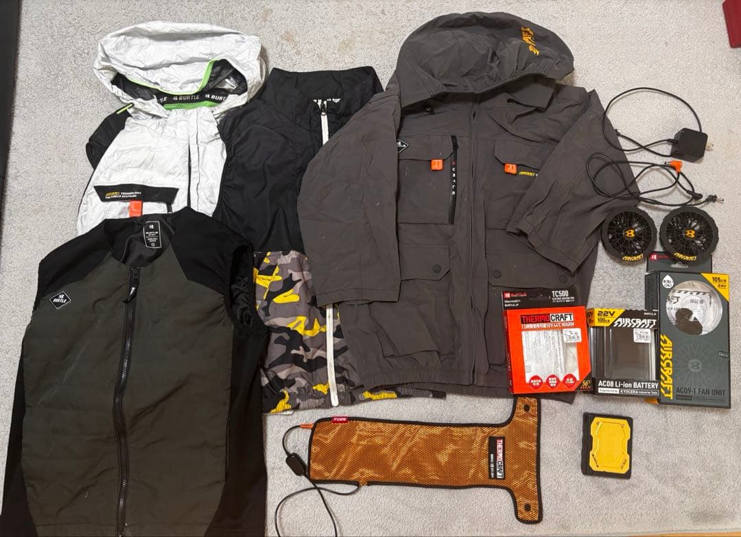 バートル　空調服　ヒートベスト　セット品 BURTLE（バートル） 【すぐに発送！！】 春夏 空調ウェア ベスト ロー