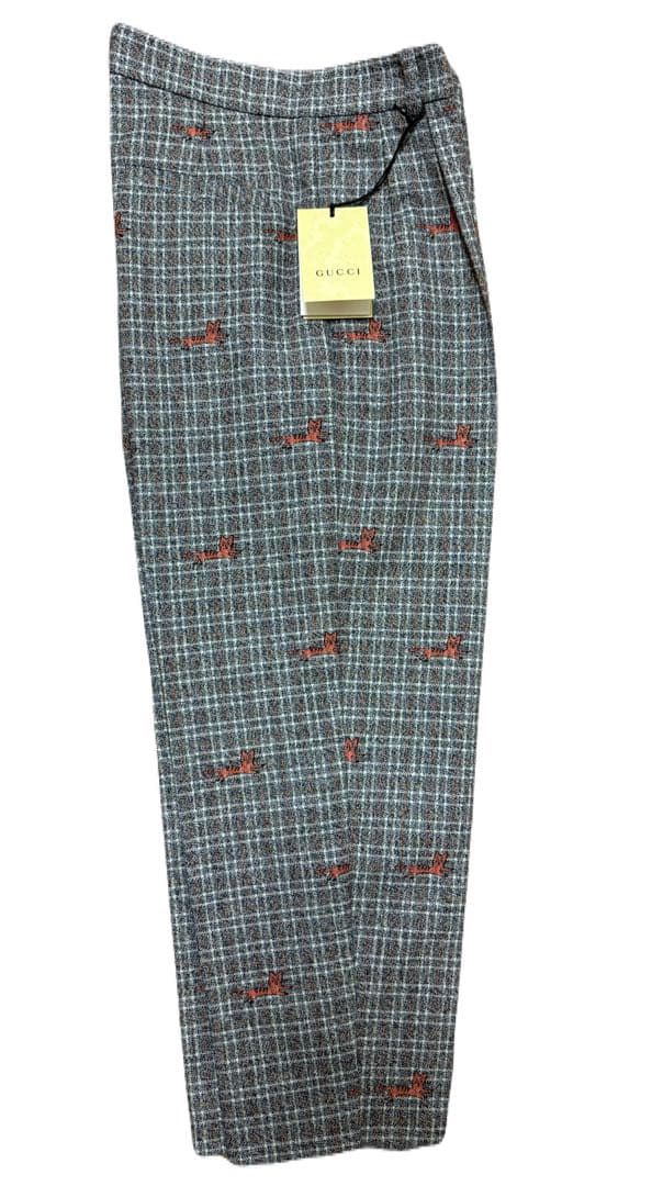 GUCCI スラックス 二子玉) GUCCI グッチ 未使用 Pants With Stud Embroidery スタッズ