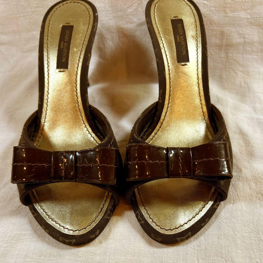 ルイヴィトン　リボン付きブラウンレザー ミュール　即日発送　23cm 楽天市場】ルイヴィトン（ミュール｜レディース靴）：靴の通販