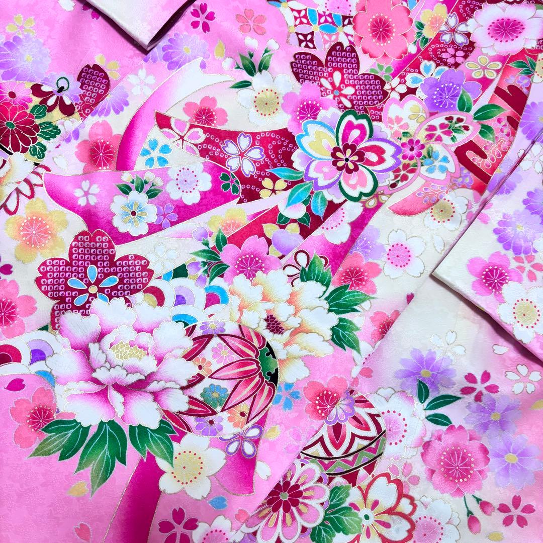 《新品》正絹 華やかな刺繍入❗️お宮参り 産着 襦袢付 新品たとう紙付 ピンク