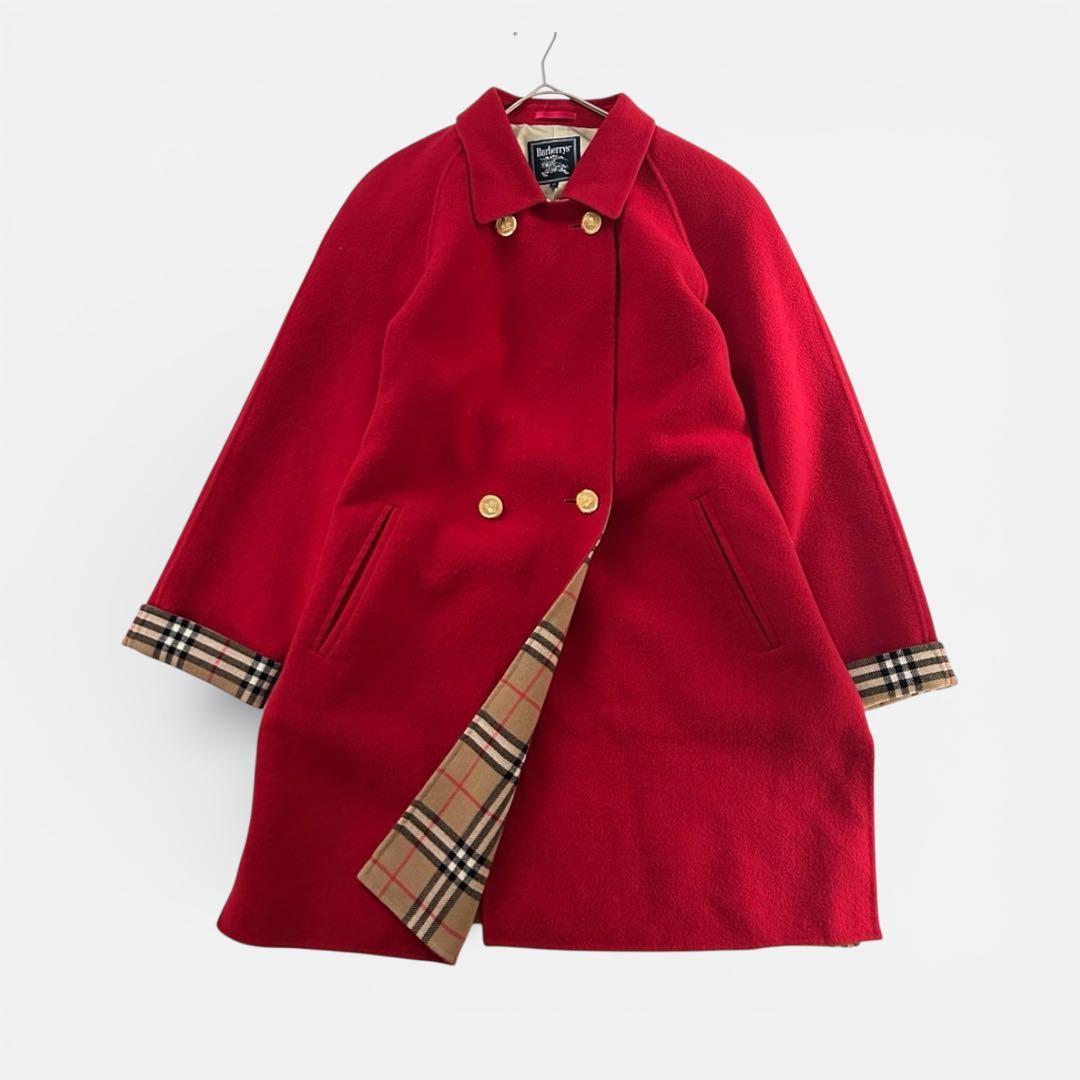 希少 美品✨バーバリー ダブルフェイス カシミヤコート ノバチェック 15号 美品✨バーバリー カシミヤ ダブルフェイス ノバチェック コート 40