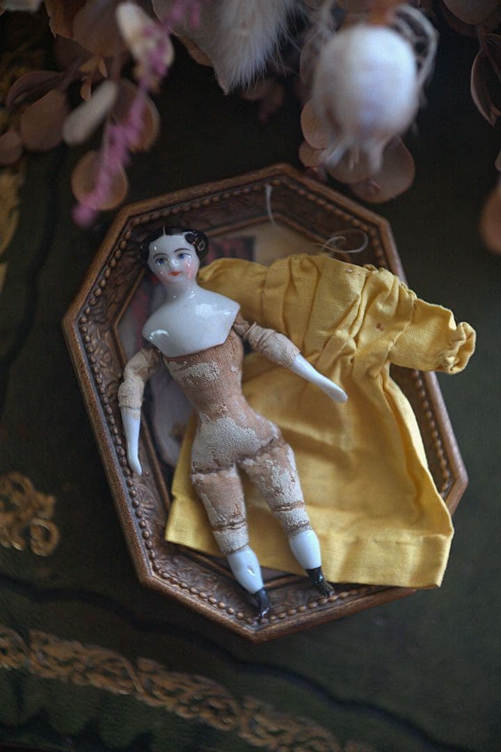リ*カ様 アンティーク チャイナヘッドドール ミニョネット ミニチュア ブライス チャイナヘッド ドール お人形 アンティークドール ドイツ