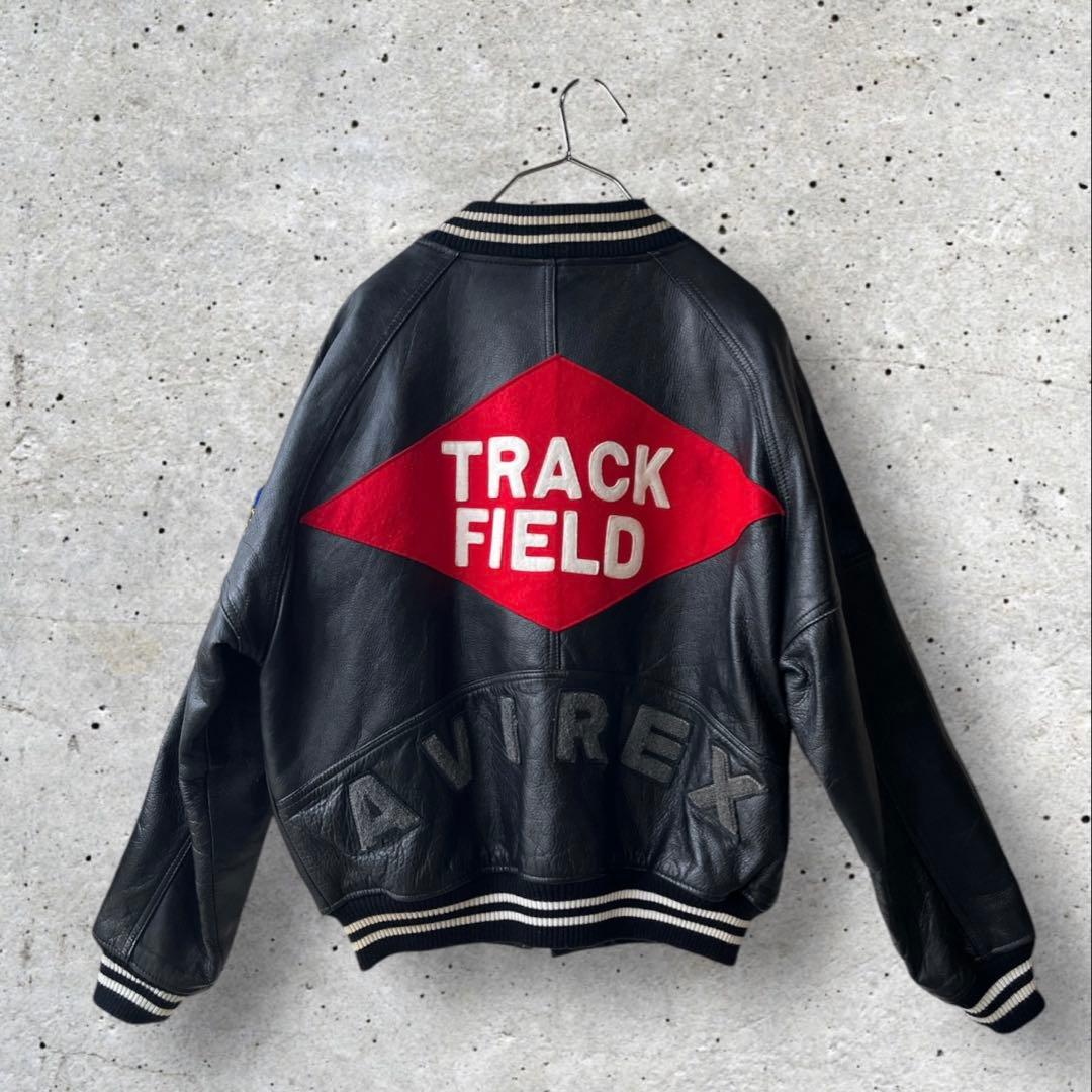 希少 AVIREX アヴィレックス レザースタジャン S ワッペン オール
