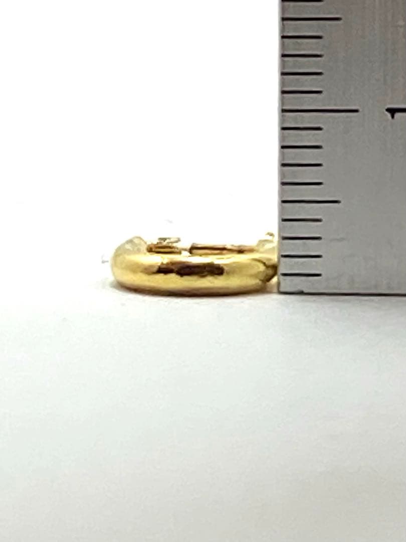 K18 イエローゴールド フープピアス10mm 片側 保証書有