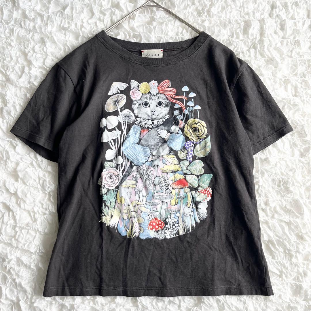 【美品✨】ヒグチユウコ×GUCCIチルドレンズ　猫プリントTシャツ　サイズ8 美品✨】ヒグチユウコ×GUCCIチルドレンズ 猫プリントTシャツ サイズ8