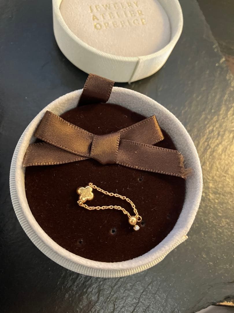 オレフィーチェ　ピコ・クローバー ダイヤ　K18 チェーンリング 0.23ct