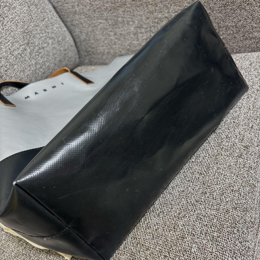 MARNI トートバッグ 炭×黒 ビニール グレー ブラック