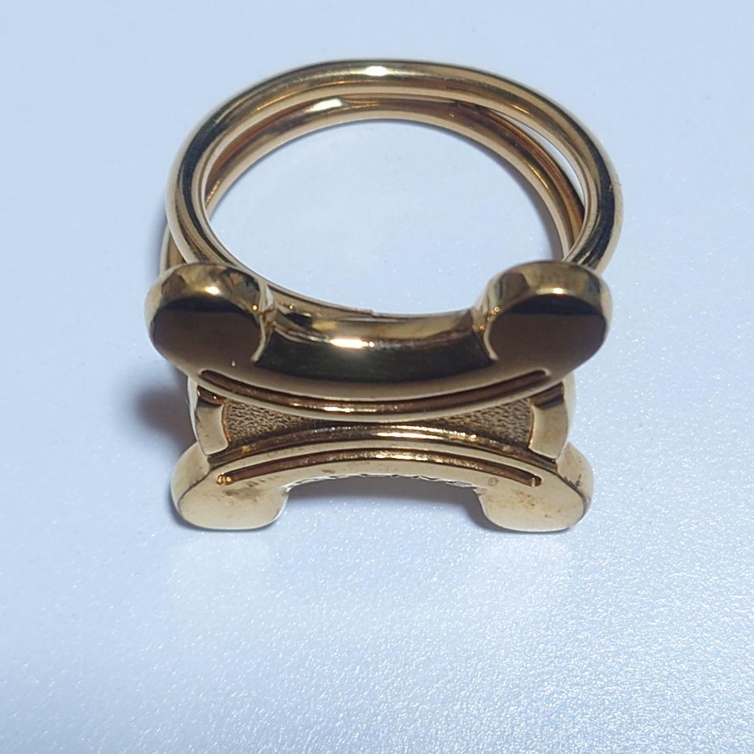 極美品 セリーヌ スカーフリング トリオンフ ゴールド HH1 - メルカリ