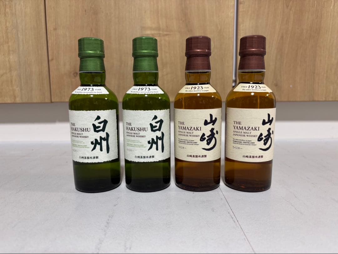 か*い様 山崎・白州 シングルモルトウイスキー ミニボトル4本セット サントリーウィスキー 山崎・白州・知多ミニボトル（NV） シングル