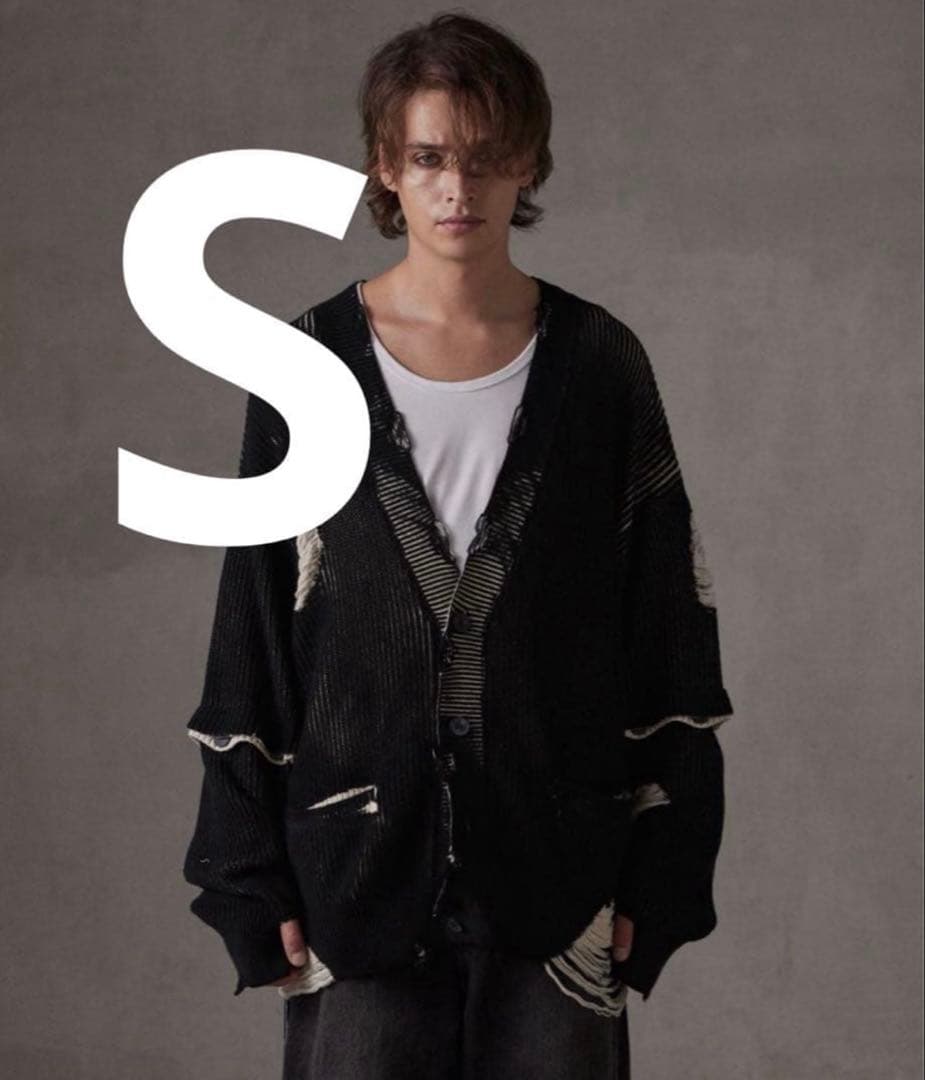 grancy ディストラクションデザインビッグ カーディガン　Sサイズ　ブラック GRANCY（グランシー）の「【GRANCY】DestructionDesign BigCardigan