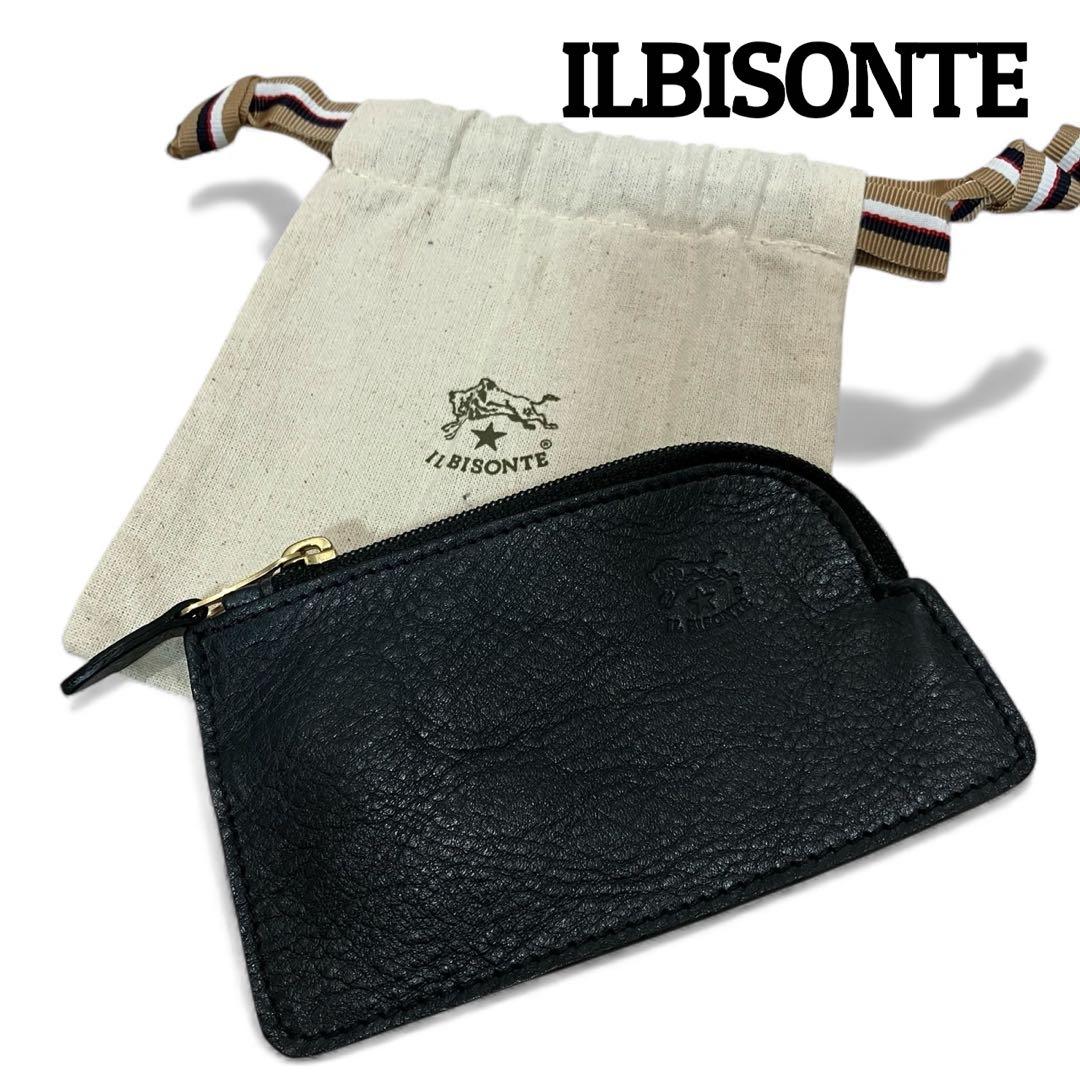 【極美品】イルビゾンテ ケース　キーケース　L字ファスナー　シボ革　保存袋 IL BISONTE（イルビゾンテ） キーケース イル ビゾンテ L型ジッパー