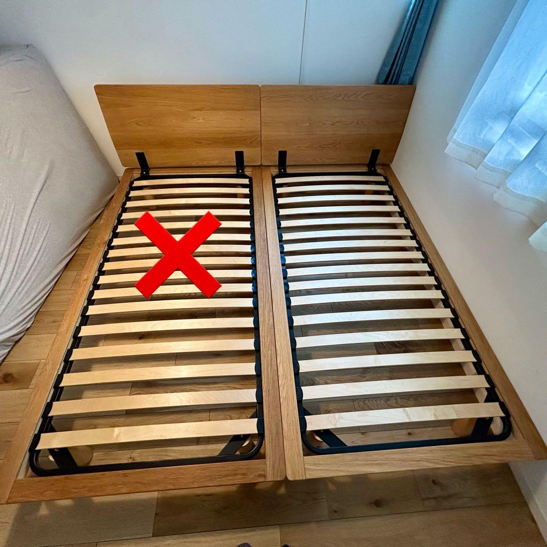 無印良品　木製ベッドフレーム シングル　オーク　脚付　ヘッドボード付　(右) 516Ui+LXXYL._AC_UF350,