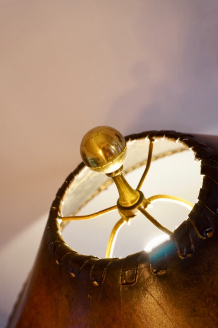 ヴィンテージ フロアランプ 革 アイアン 真鍮の通販はau PAY