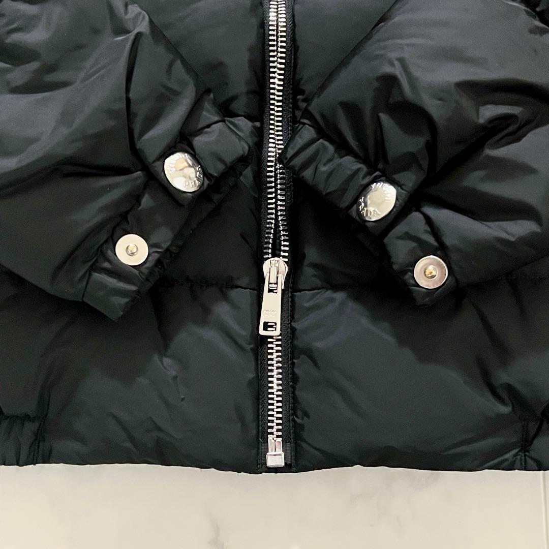 極美品】プラダ ダウンジャケット ブラック 44 S リナイロン 三角ロゴ