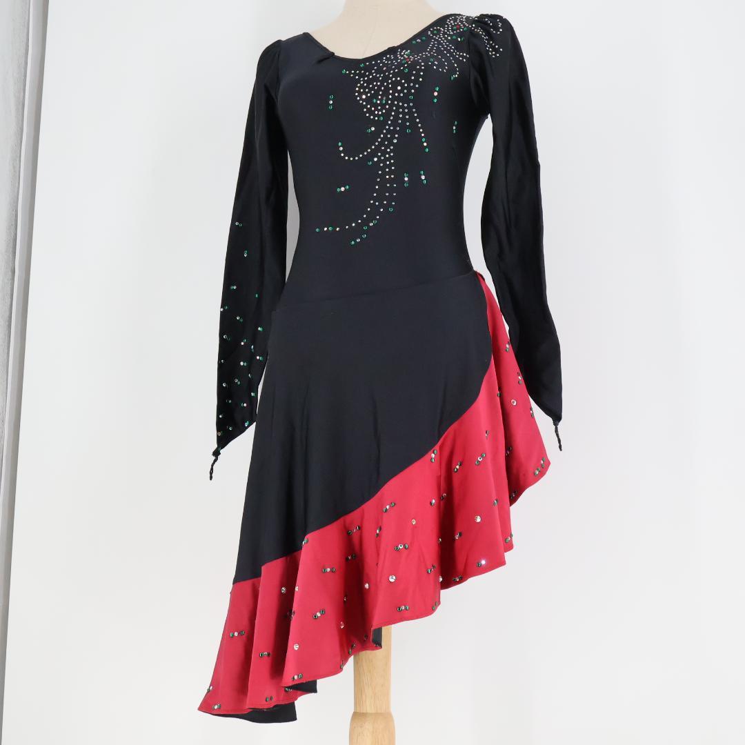 日本製 社交ダンス衣装】ブラック Chacott ラテン ドレス ワンピース