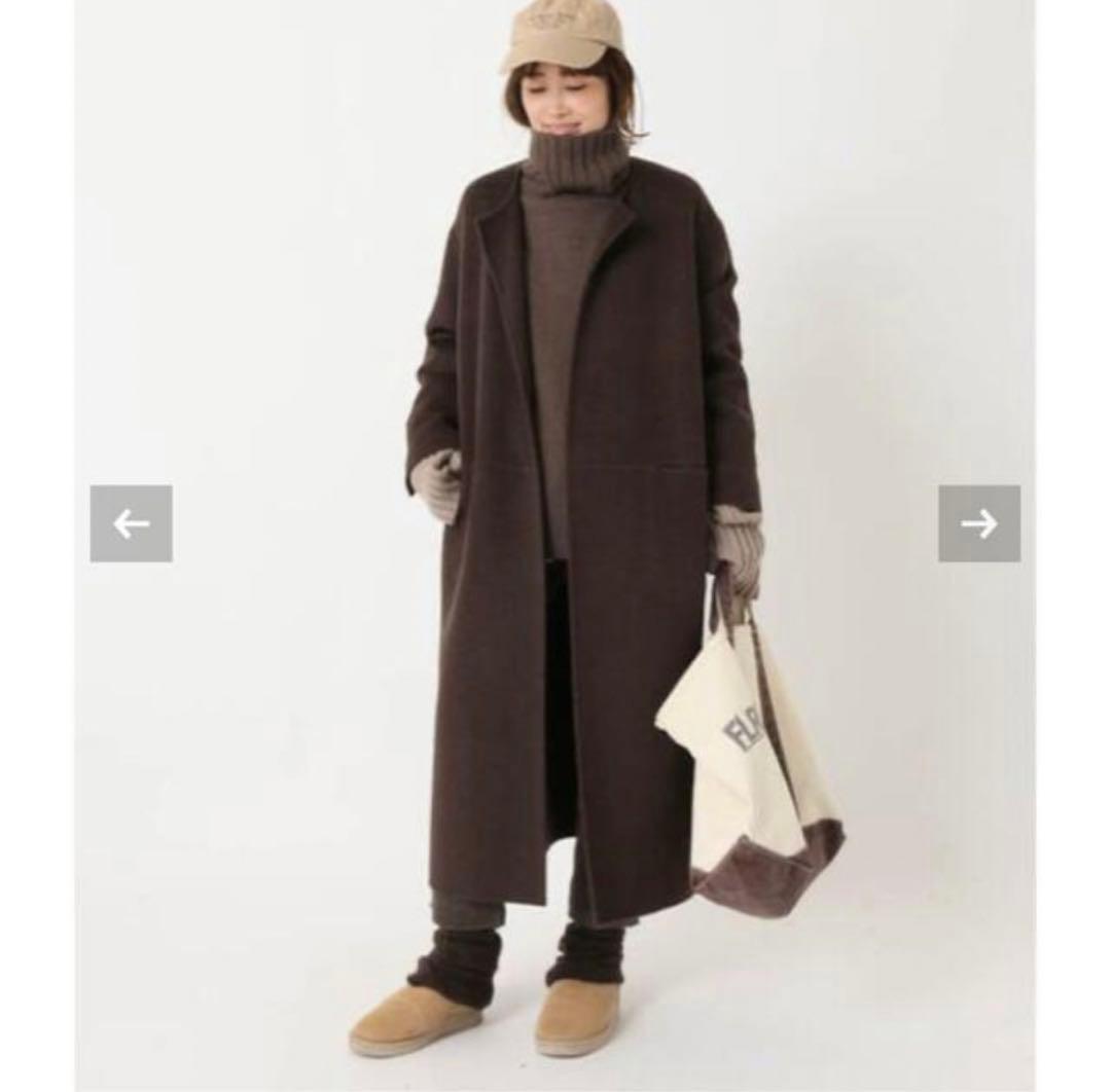 victorian リバーロングノーカラーコート ☆ドゥーズィエムクラス