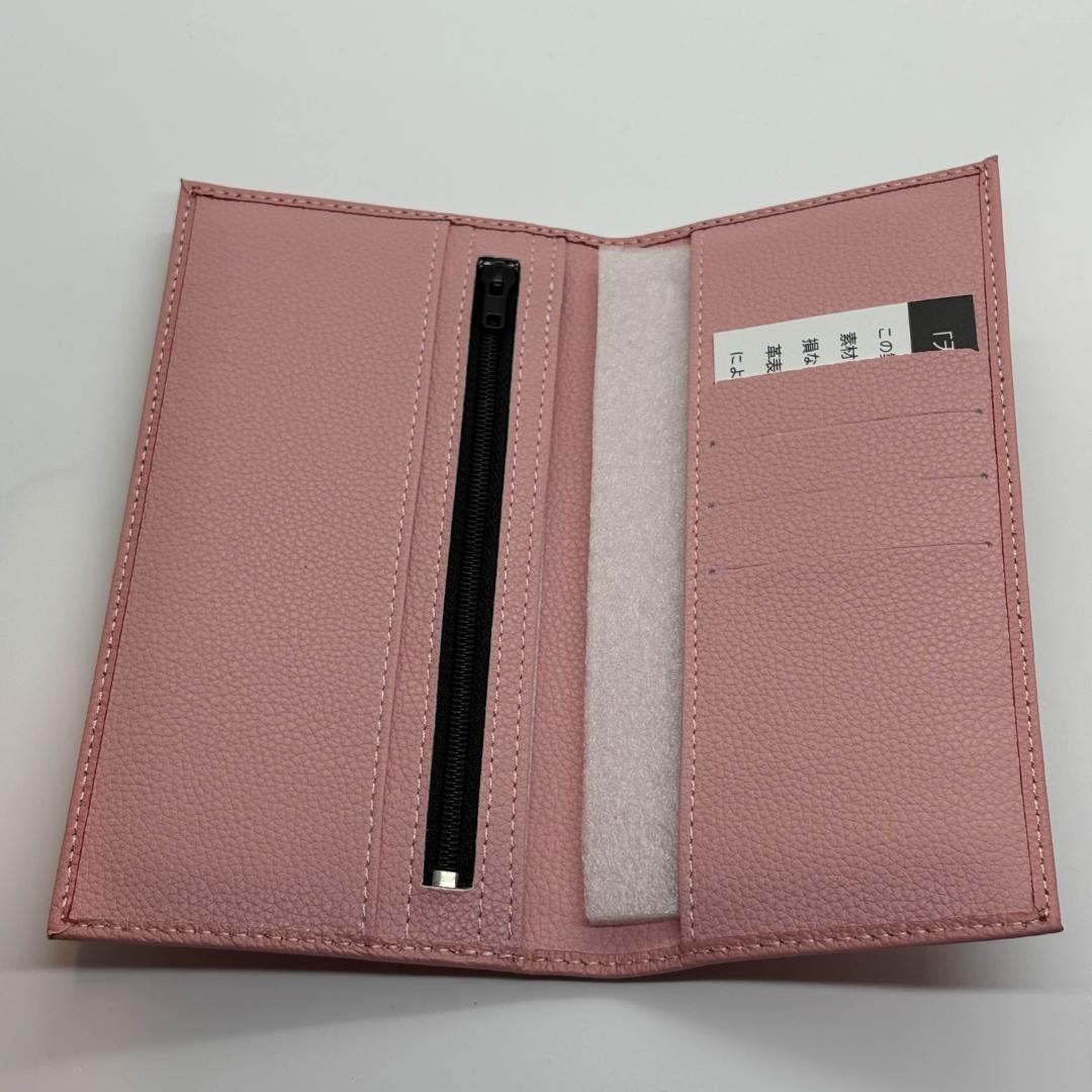 新品 皇居土産 長財布 本革製 ピンク ( 皇居財布・開運財布・金運招福