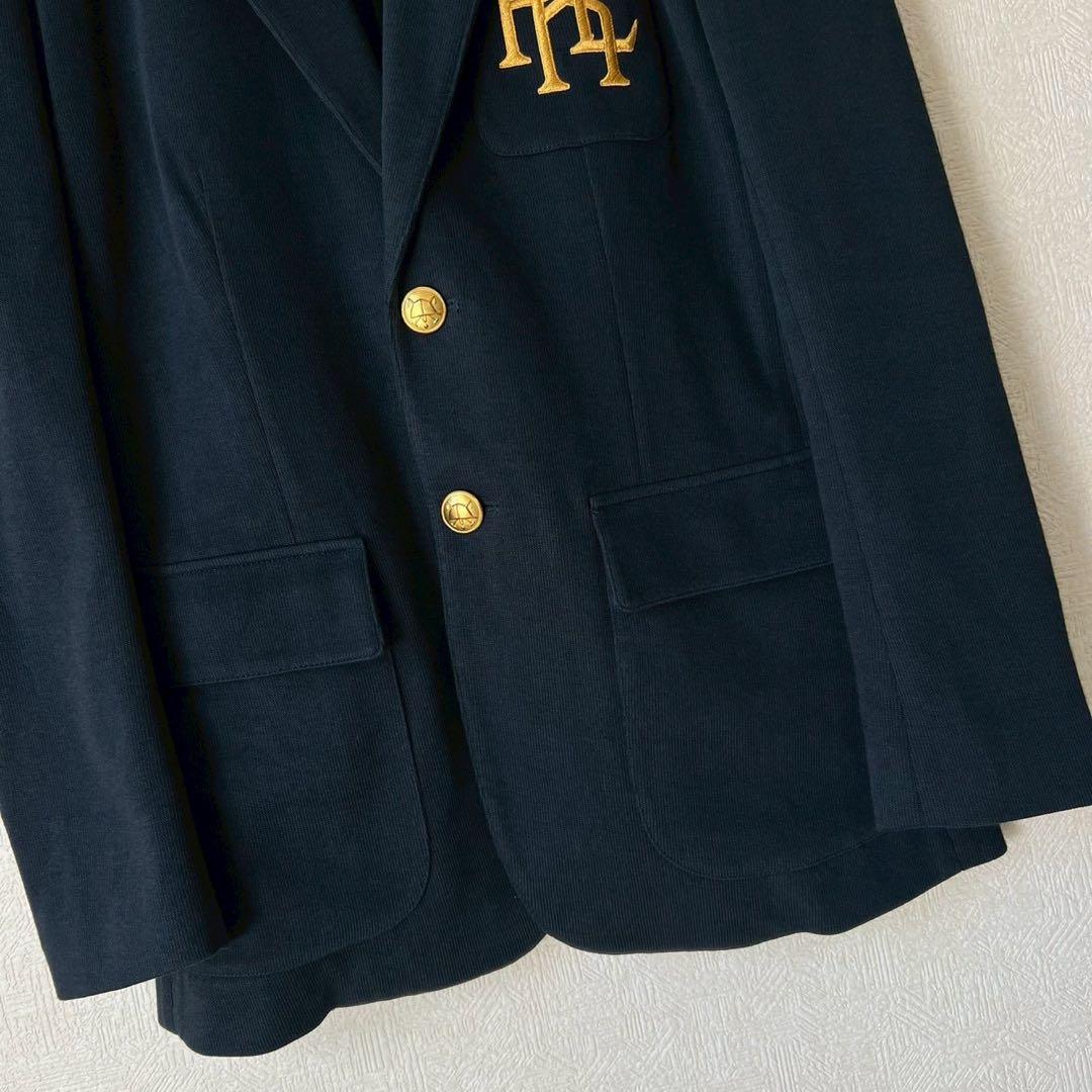 POLO RALPH LAUREN エンブレム刺繍 ニットブレザー ダブルボタン