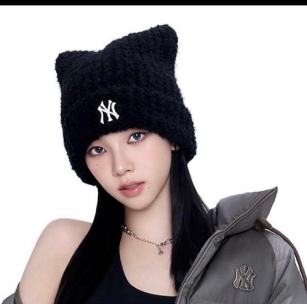 黒 ニット帽 猫耳 ニューヨーク・ヤンキース - メルカリ