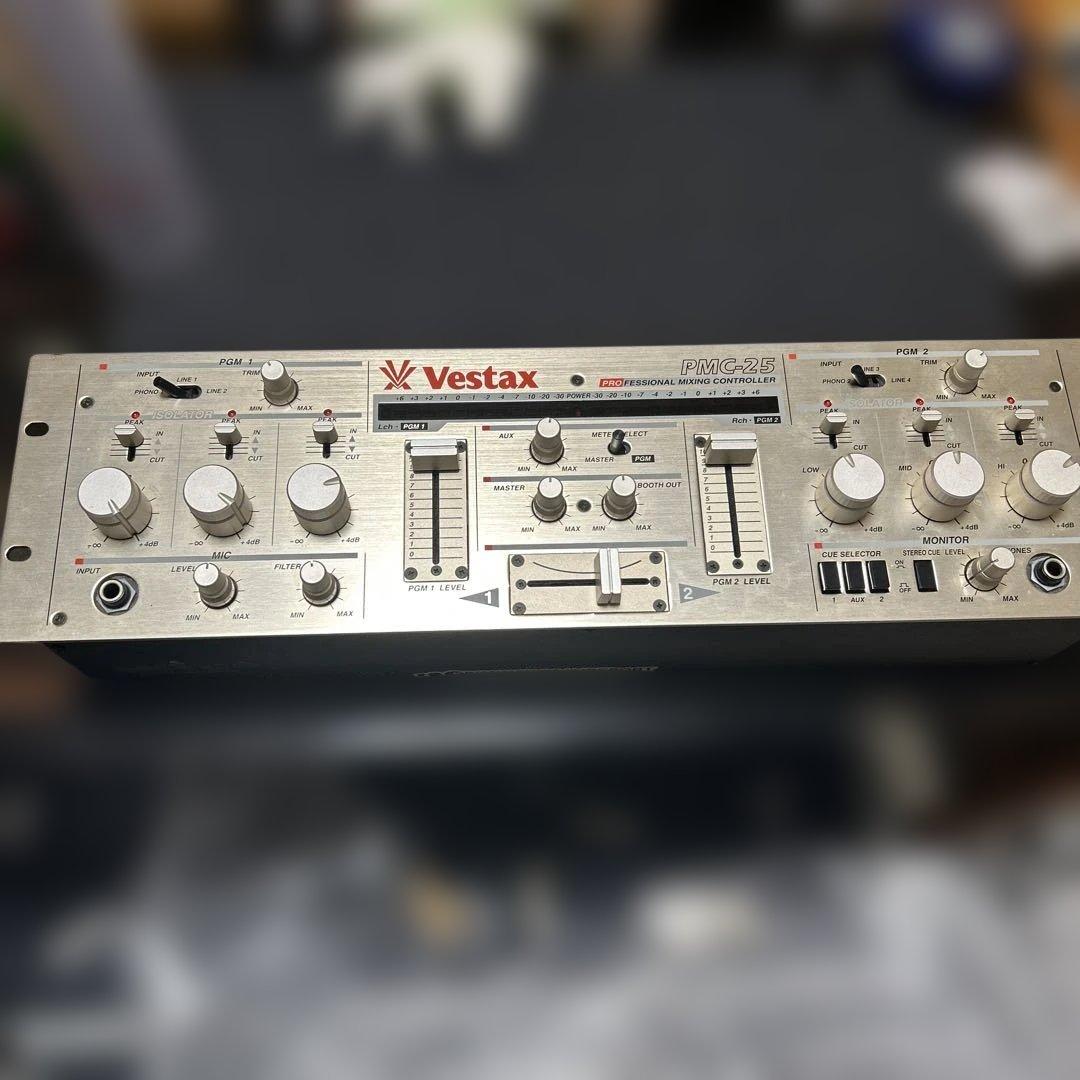 Vestax PMC-25 DJミキサー VESTAX PMC-25 全EQパーツ新品交換済 LINE端子音質改善モデル マイクCH