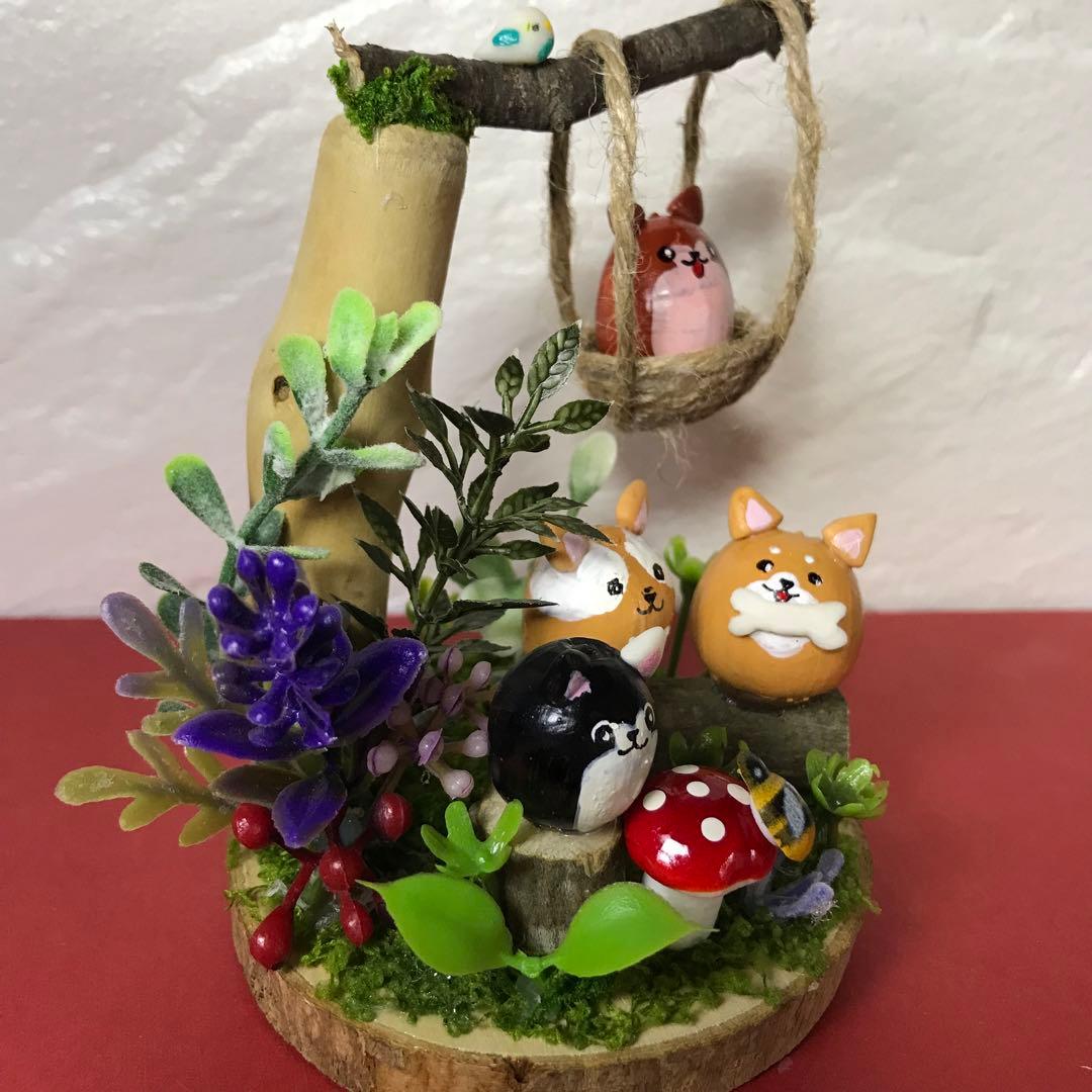 どんぐりアート❤︎仲良しワンちゃん❤︎オブジェ - メルカリ