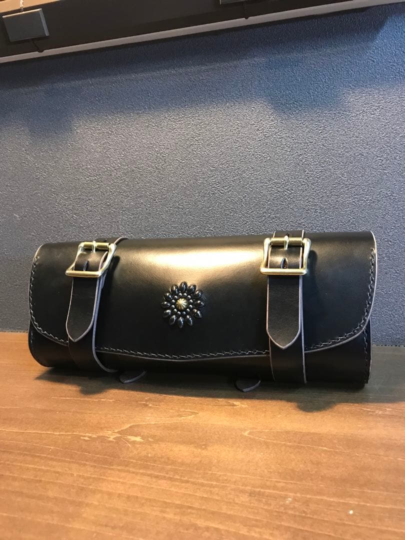 ツールバック茶芯レザーフラワー