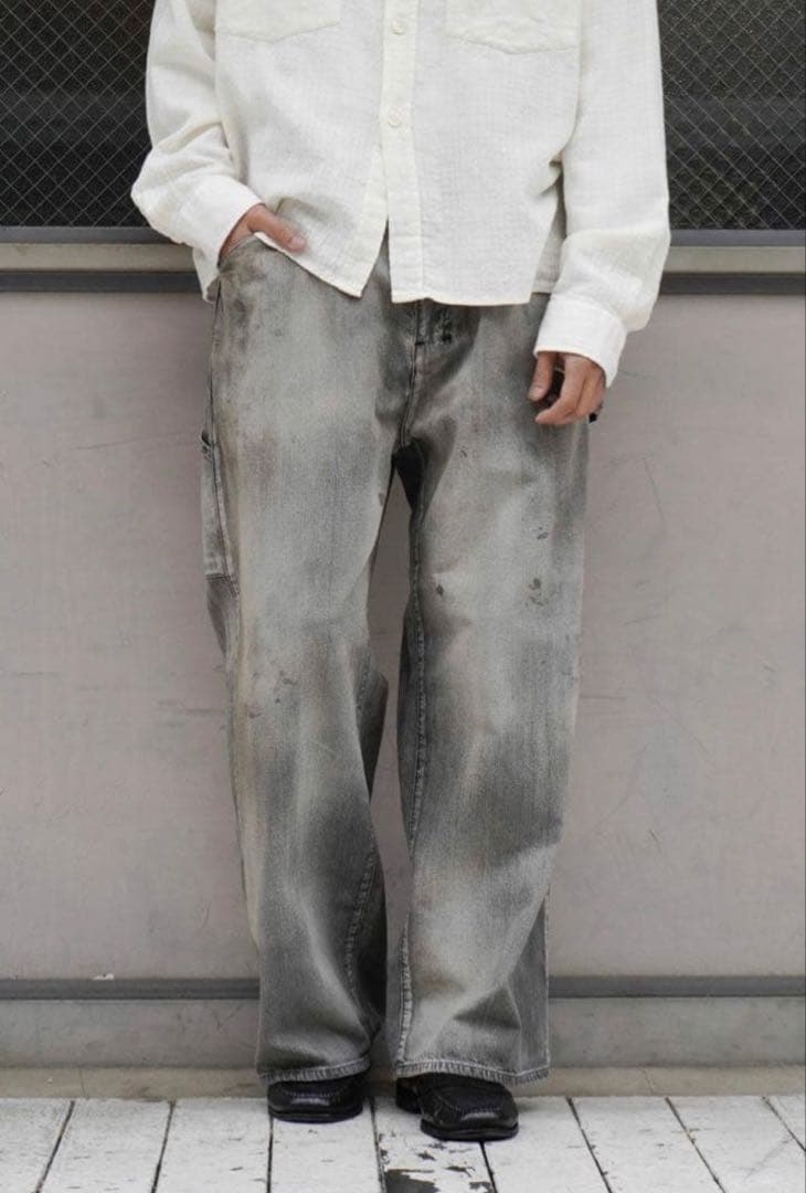 【ANCELLM】AGING PAINTER PANTS[BLACK] ANCELLM - AGING PAINTER PANTS/BLACK | NapsNote