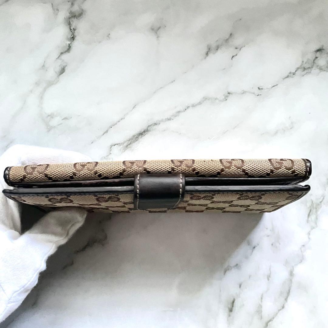 GUCCI グッチ 長財布 GGキャンバス ロゴプレート Wホック 0117-④