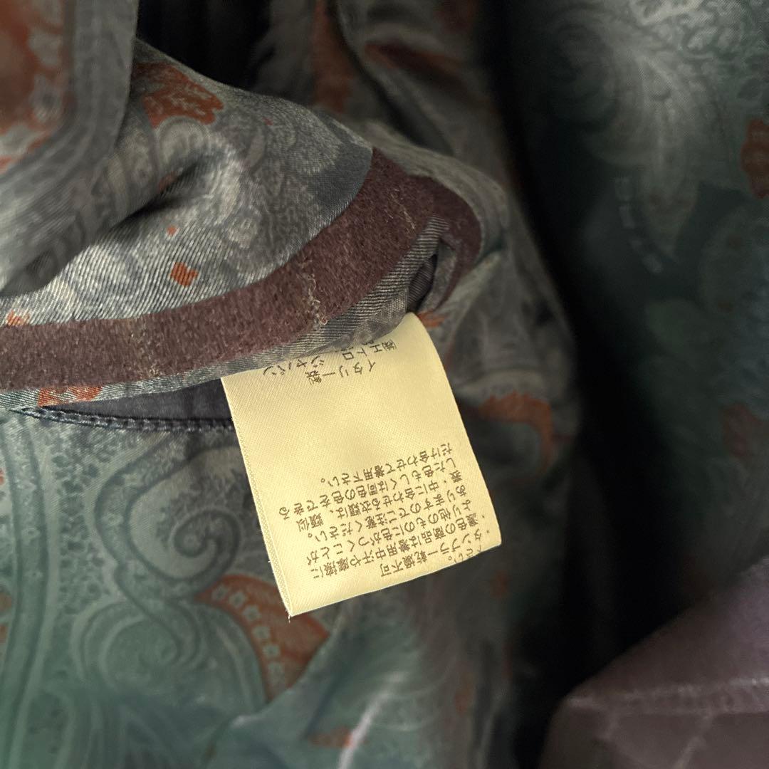 エトロ ダークパープル チョークストライプ ビジネススーツ 48サイズ