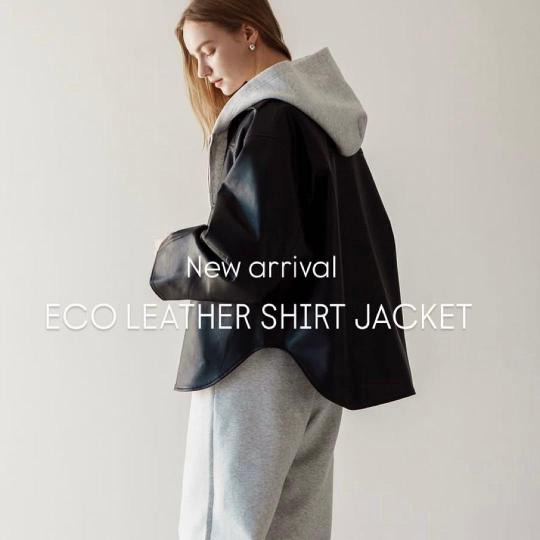 新品未使用タグ付き　リグリーム　エコレザーシャツジャケット エコレザーシャツジャケット｜ECO LEATHER SHIRT JACKETの通販｜regleam