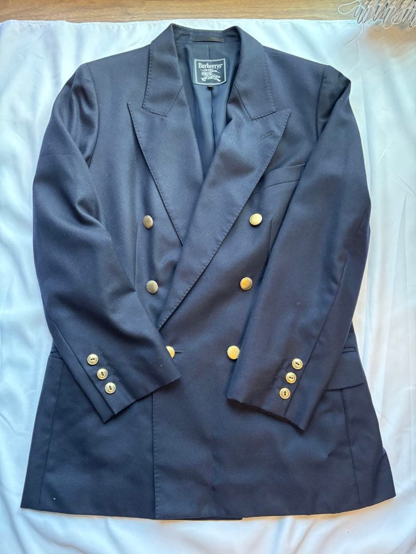 Burberrys 紺ブレダブルジャケットネイビーブレザー ヴィンテージ