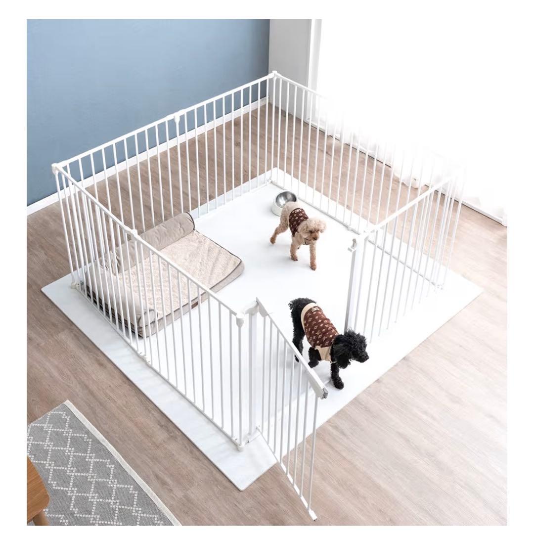 タンスのゲン ペットサークル 151cm×151cm バリアフリー設計 6枚］ ペットサークル バリアフリー 151×76cm 完成品 段差が小さい