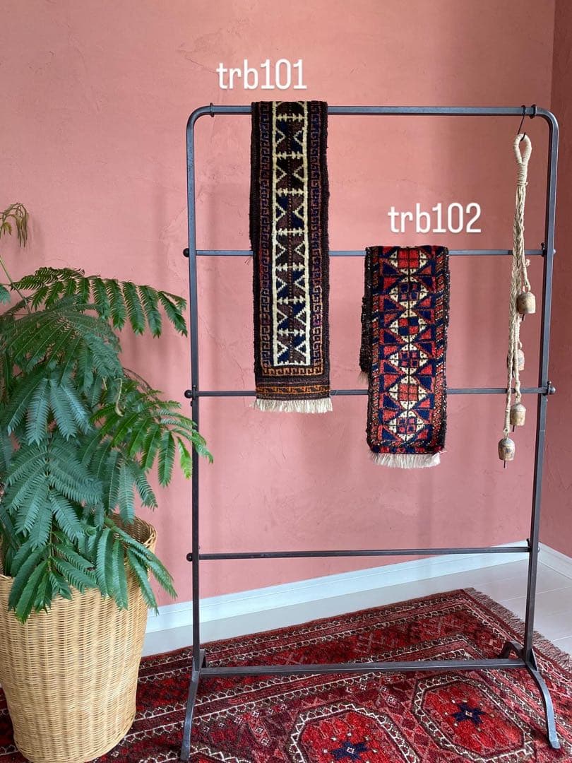 《 trb102 》 ヴィンテージラグ バルーチ ミニランナーラグ