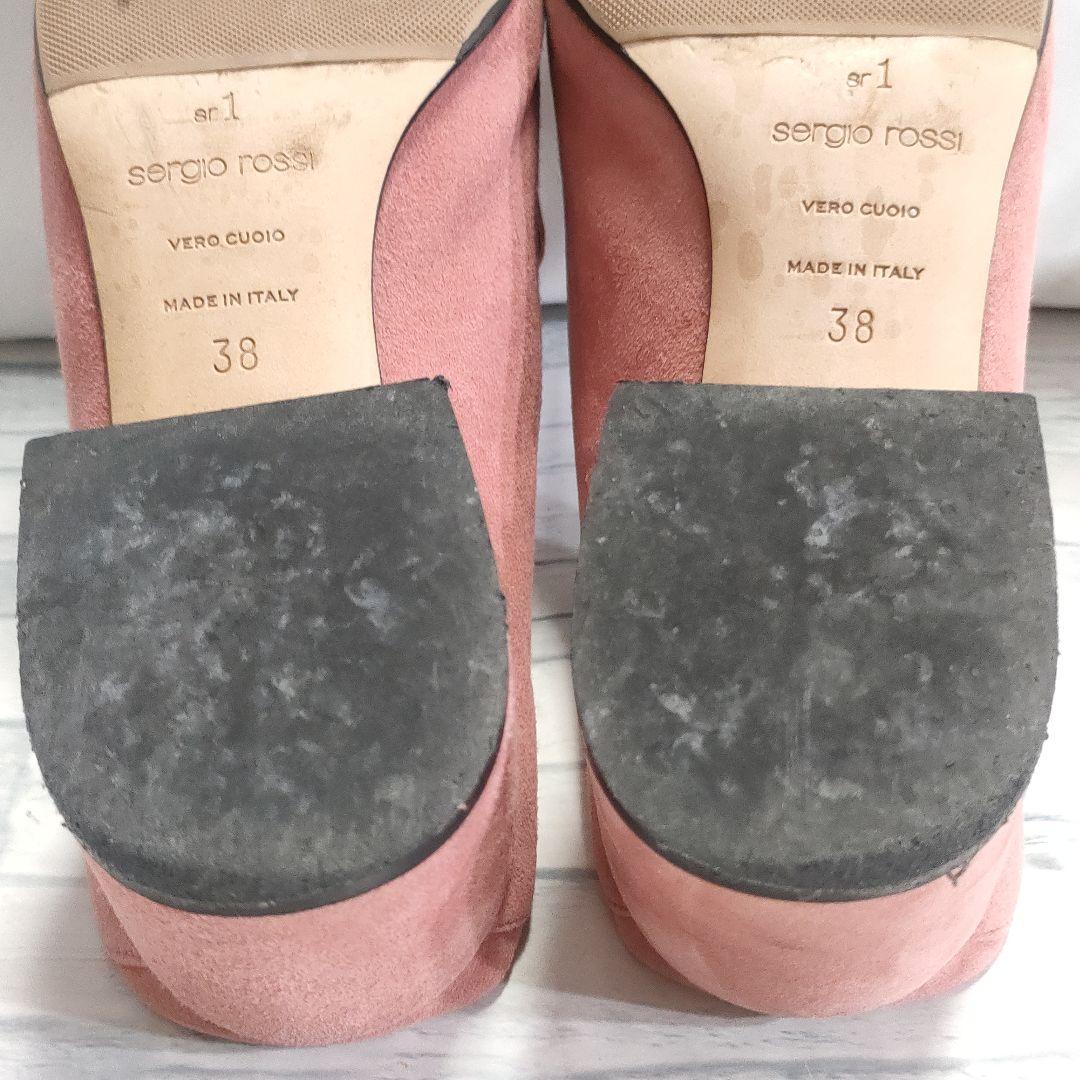 保存袋付き美品✨セルジオロッシ スウェードパンプス スリッパ ピンク