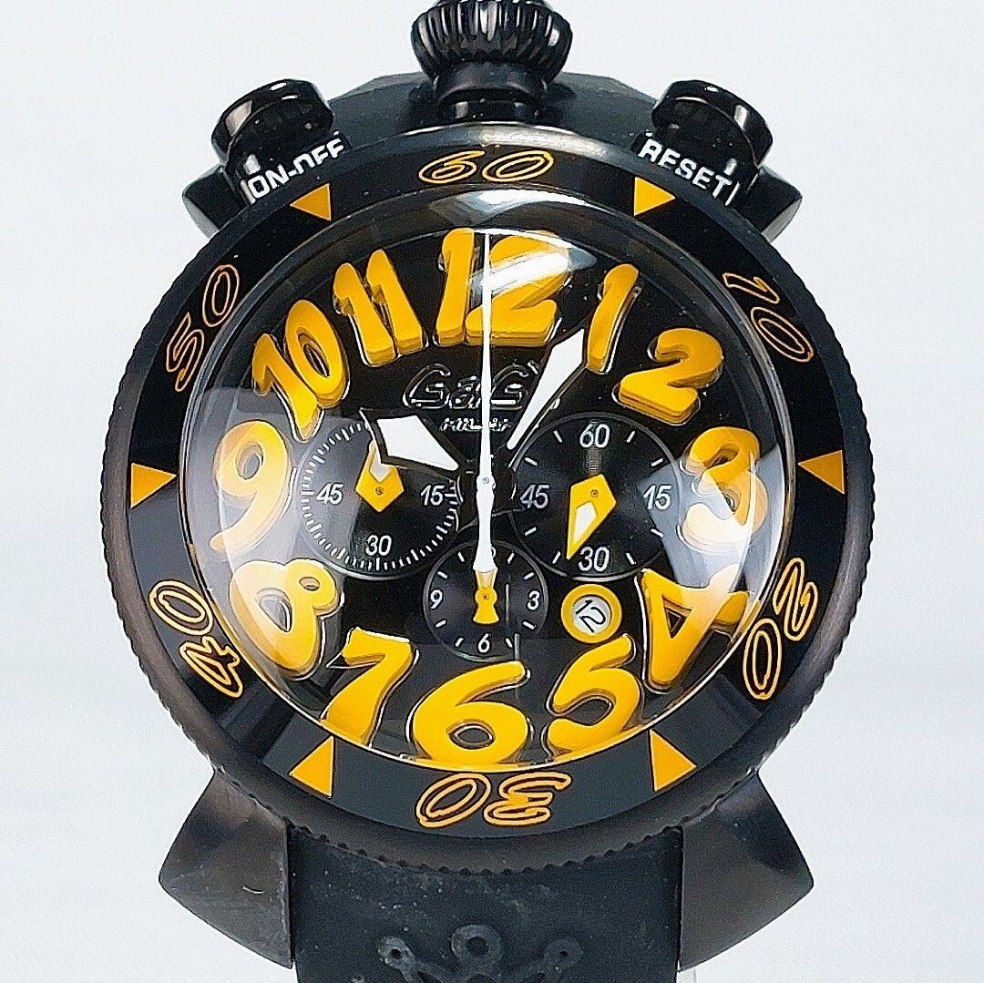 未使用品】 稼働品 ガガミラノ マヌアーレ48 クロノグラフ 腕時計 電池