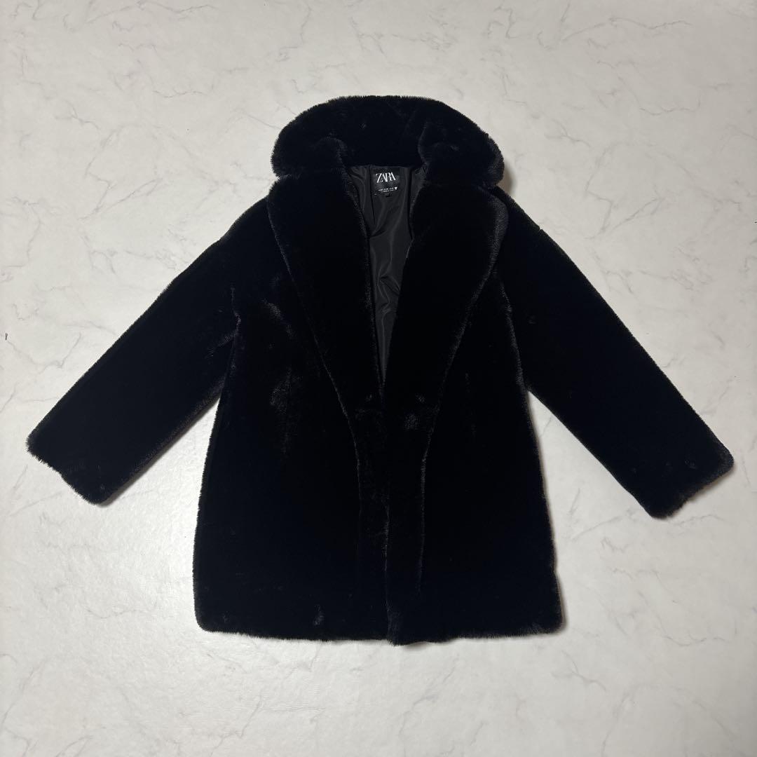 未使用級♡ZARA フェイクファーコート ジャケットビッグカラー XS