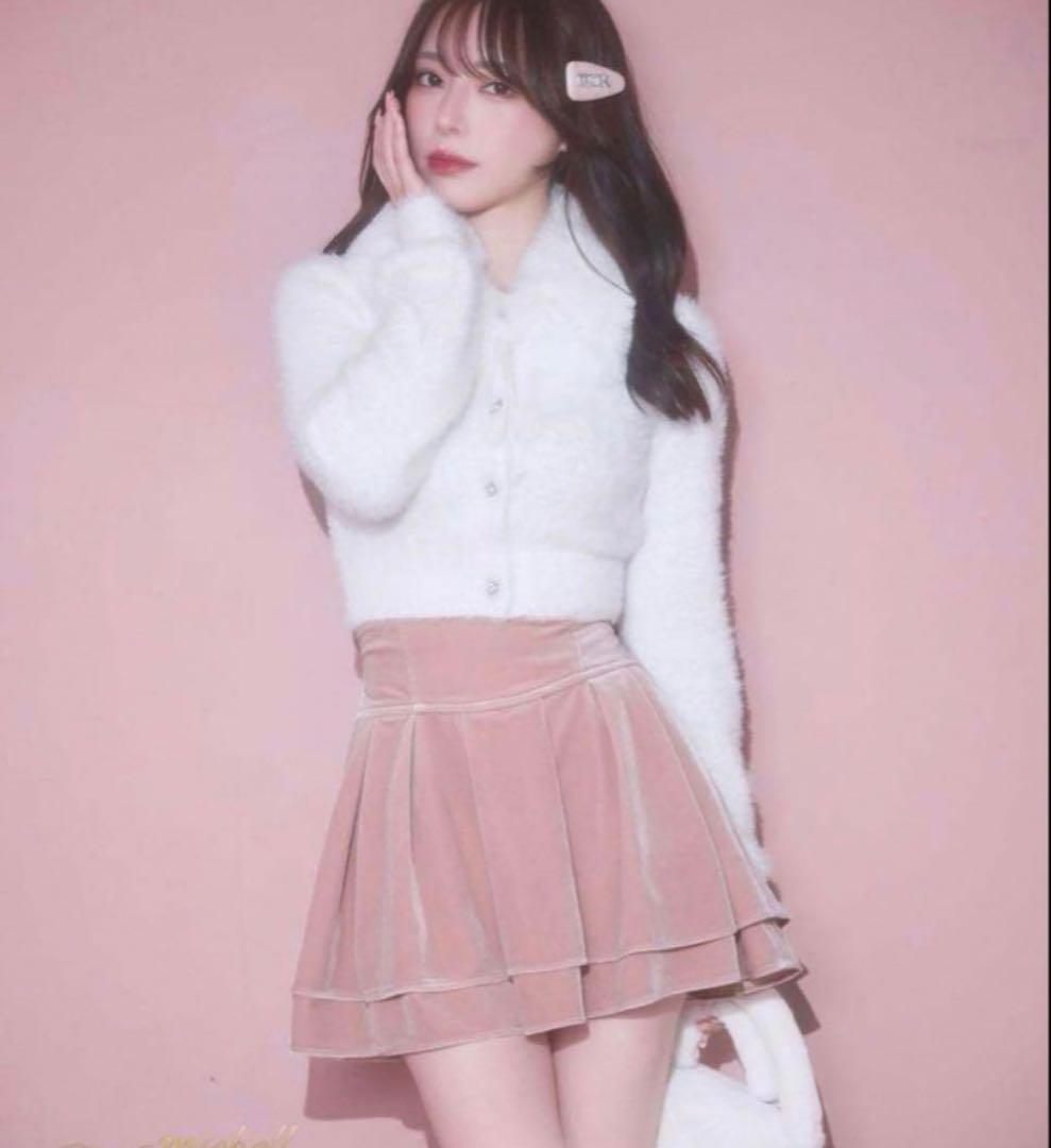 ミシェルマカロン ベロア美脚スカート ピンク Mサイズ - メルカリ