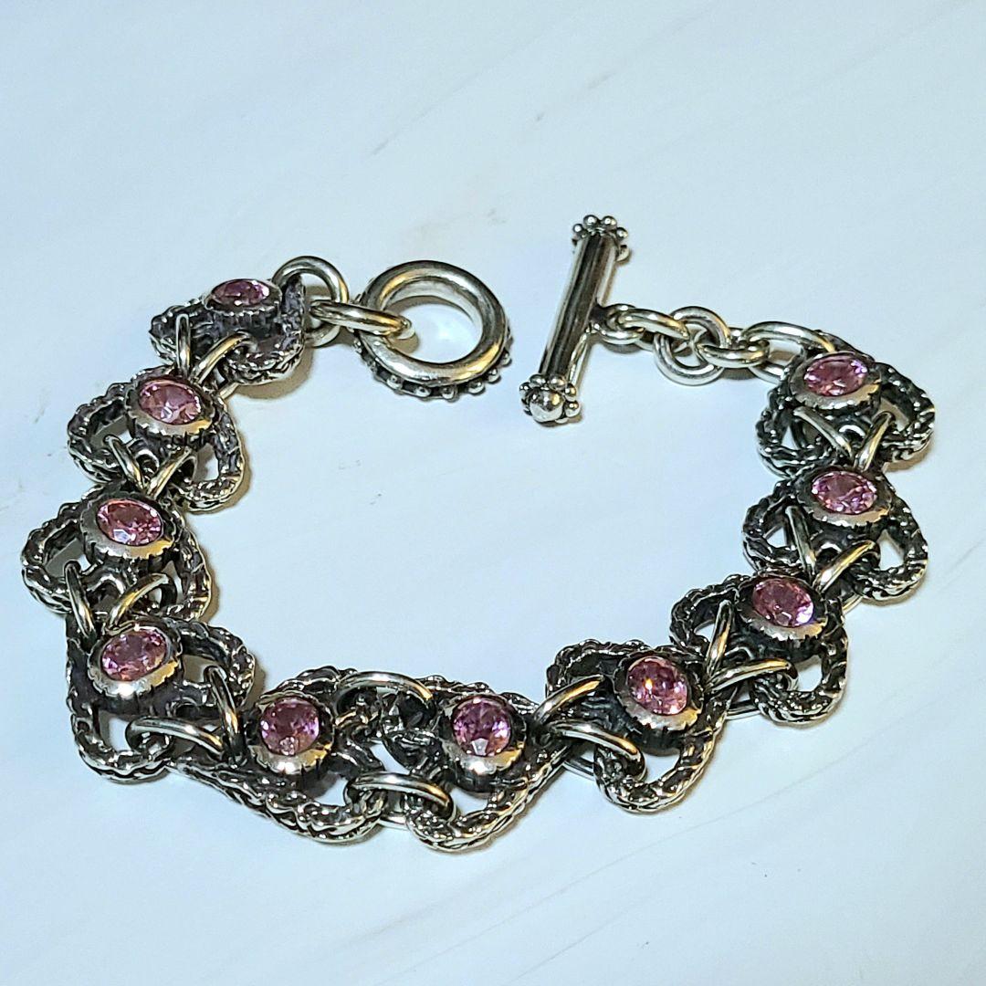 極美品 シルバー925 ピンクジルコニア 特大ブレスレット ノーブランド 楽天市場】選べる2カラー ジルコニア ライン バー ブレスレット