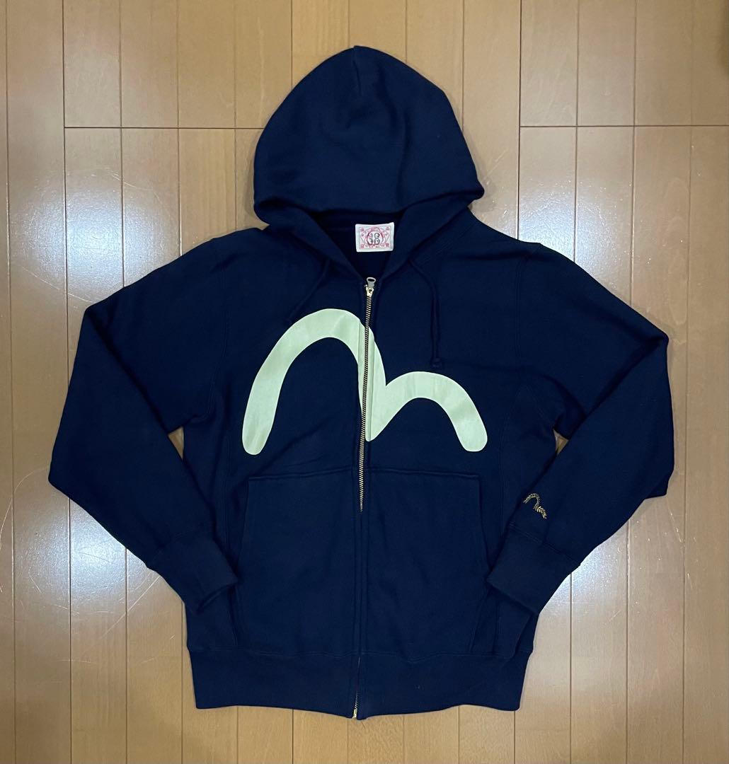 激レア】EVISU ビッグカモメプリント ジップアップパーカー ネイビー