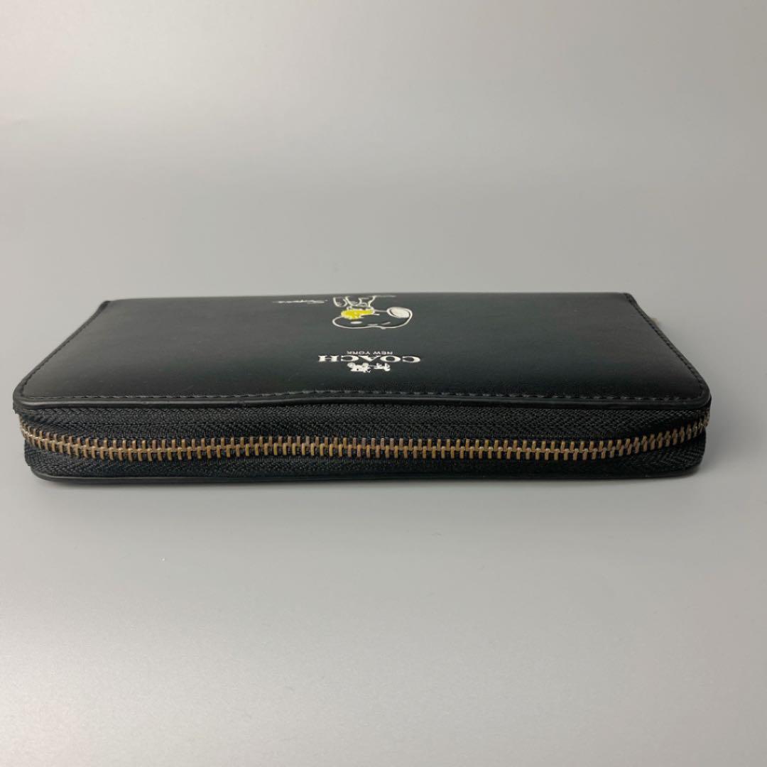 COACH コーチ スヌーピー 長財布 レザー ブラック - メルカリ