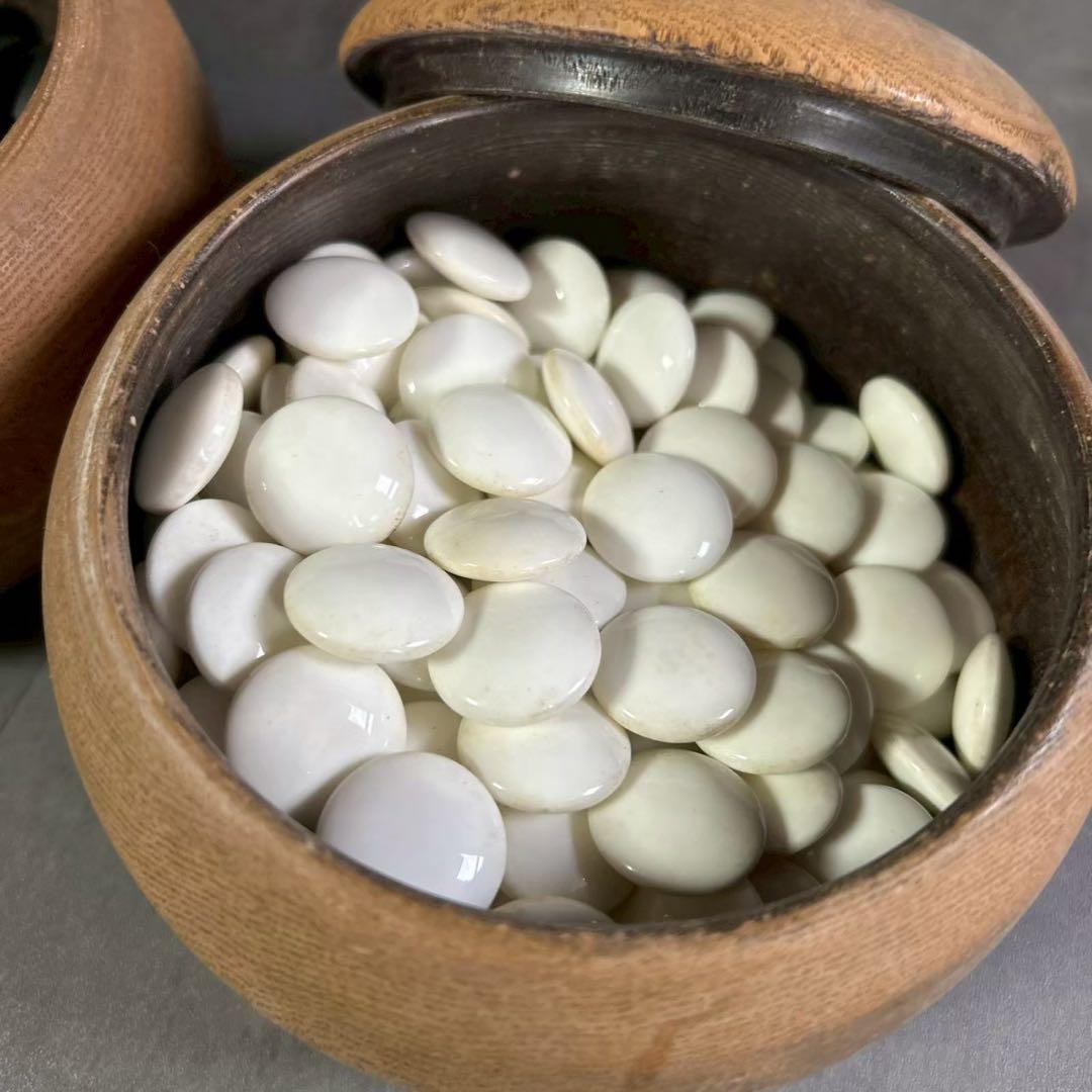 囲碁セット 碁石 木製碁笥 白黒セット 囲碁 石付き 木製ケース 囲碁