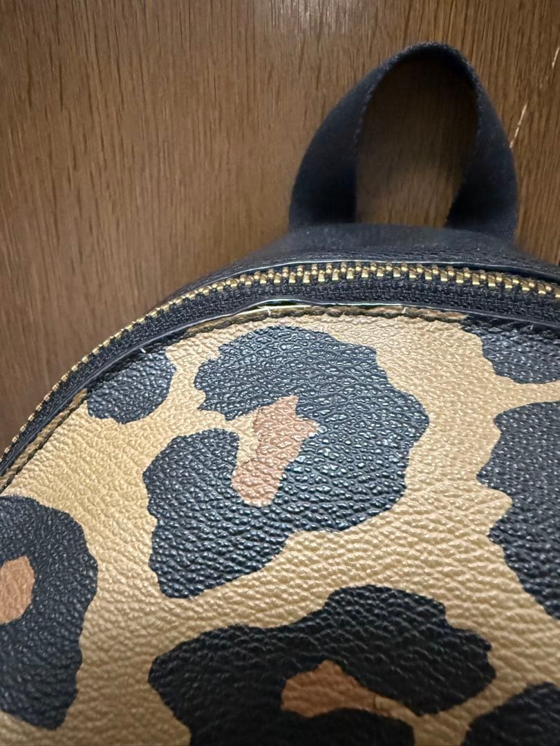 美品 COACH コーチ リュック ミニリュック ミニバッグ ヒョウ柄 - メルカリ
