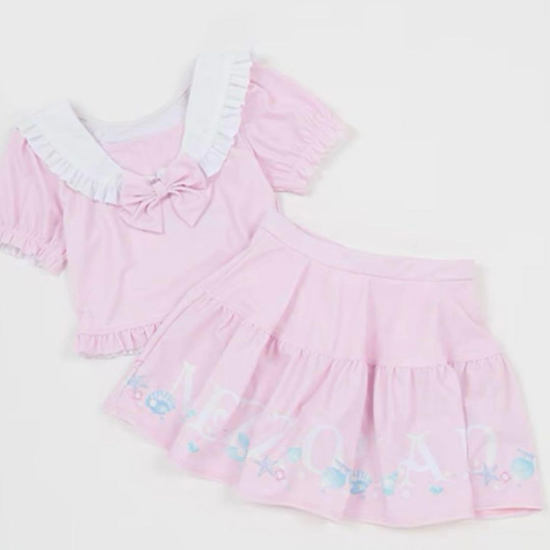 メゾピアノ 【SWIM】シェルロゴ セーラーカラー セパレート水着 120