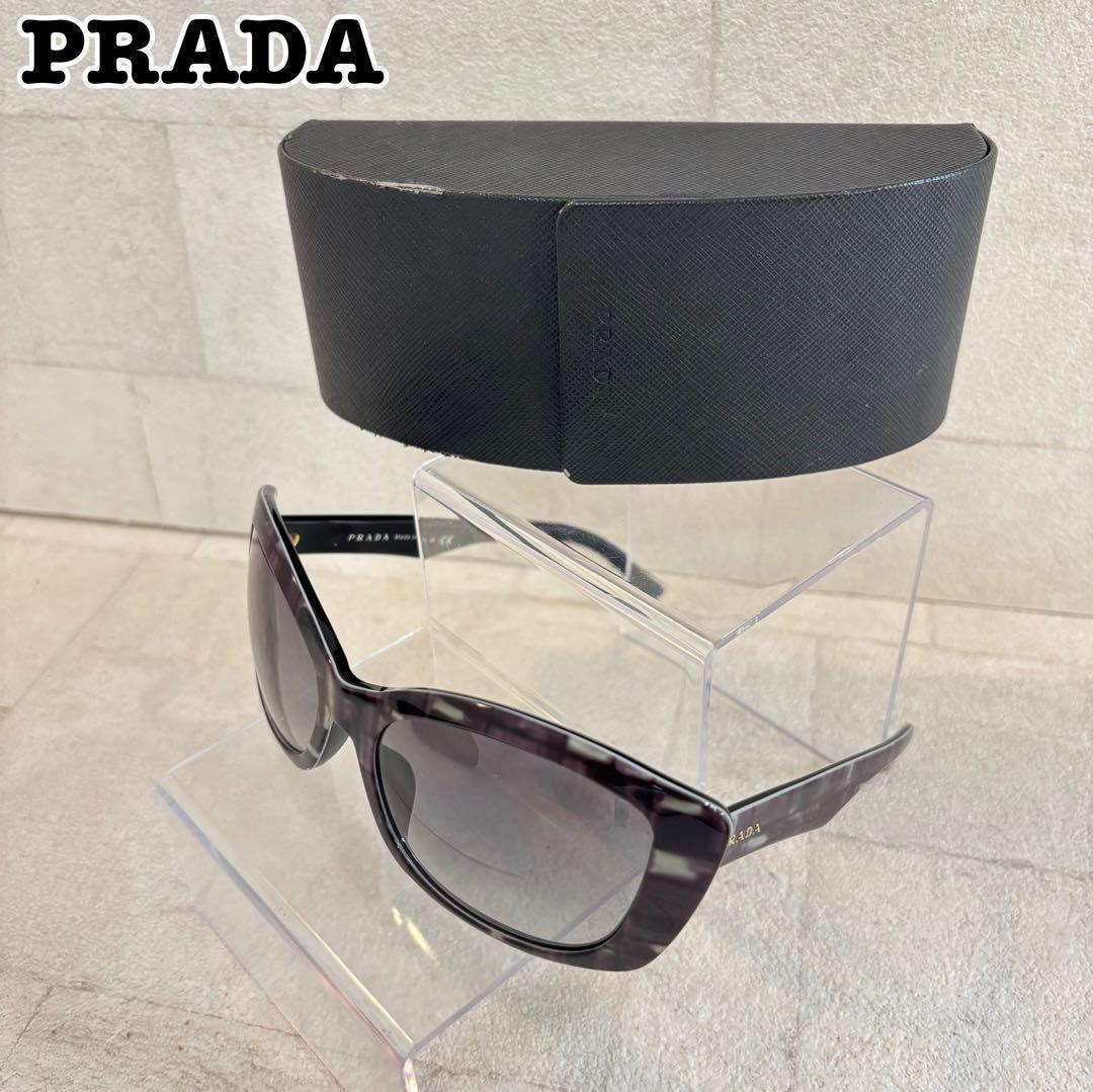 【美品】プラダ　PRADA☆サングラス ブラック ケース付き　パープル　795 0PR_A01S__14O50B__P21__shad__q