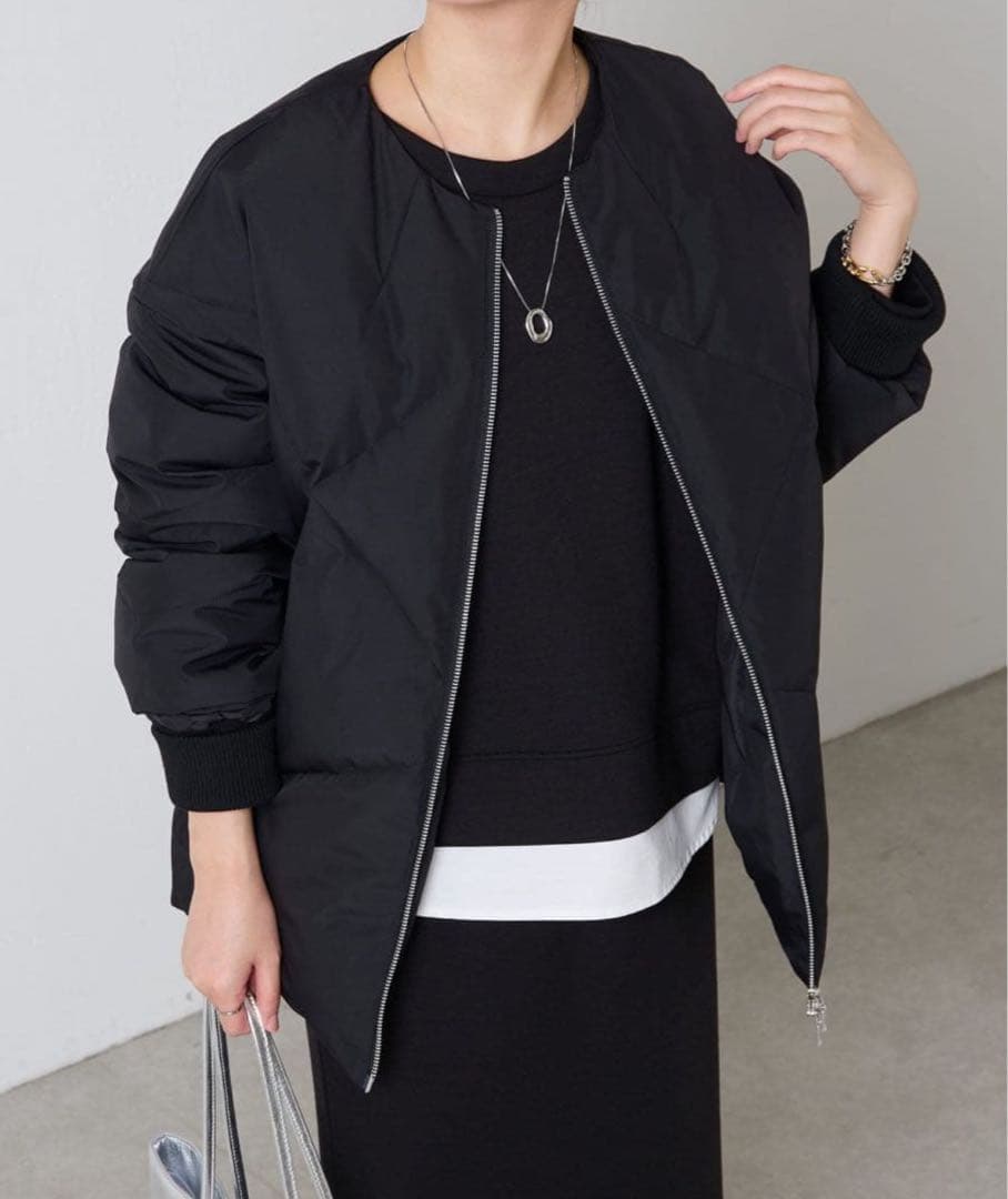 美品】COLLAGE GALLARDAGALANTE ノーカラーダウンコート - メルカリ