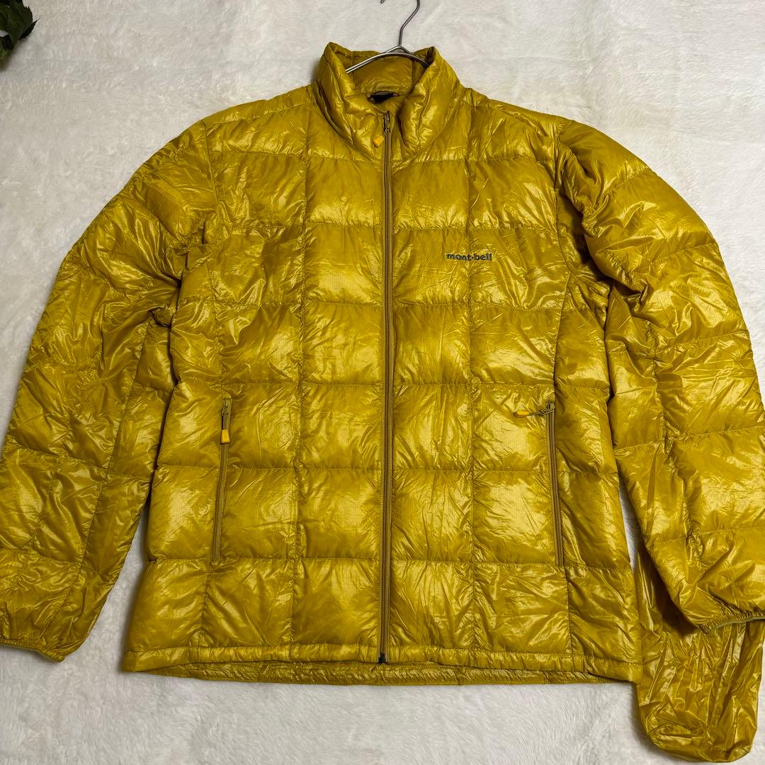 美品 モンベル 800FP スペリオダウンジャケット メンズLイエロー