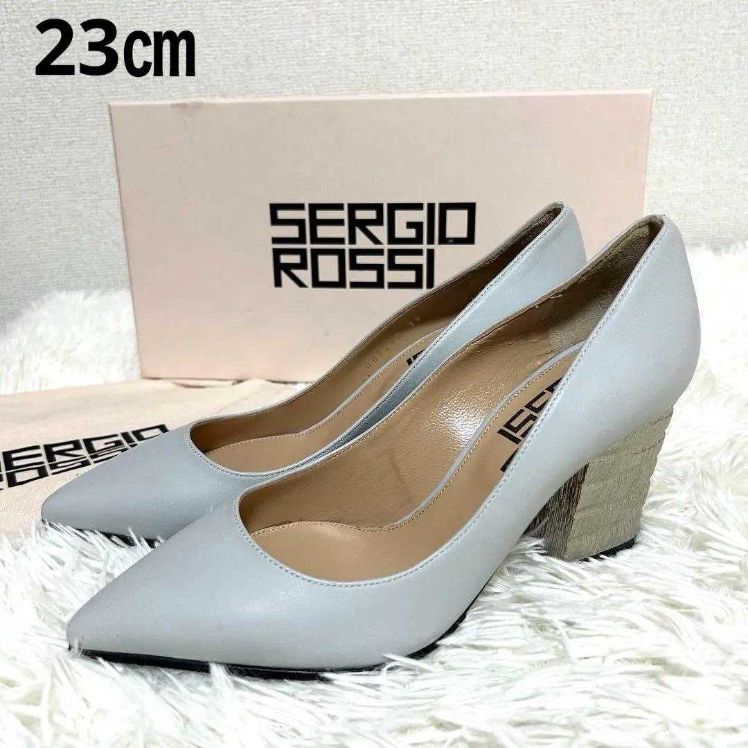 新品✨春に◎セルジオロッシ 36 太ヒール ポインテッドトゥ パンプス 美品】 sergio rossi / セルジオロッシ | エナメル レザー ポイン