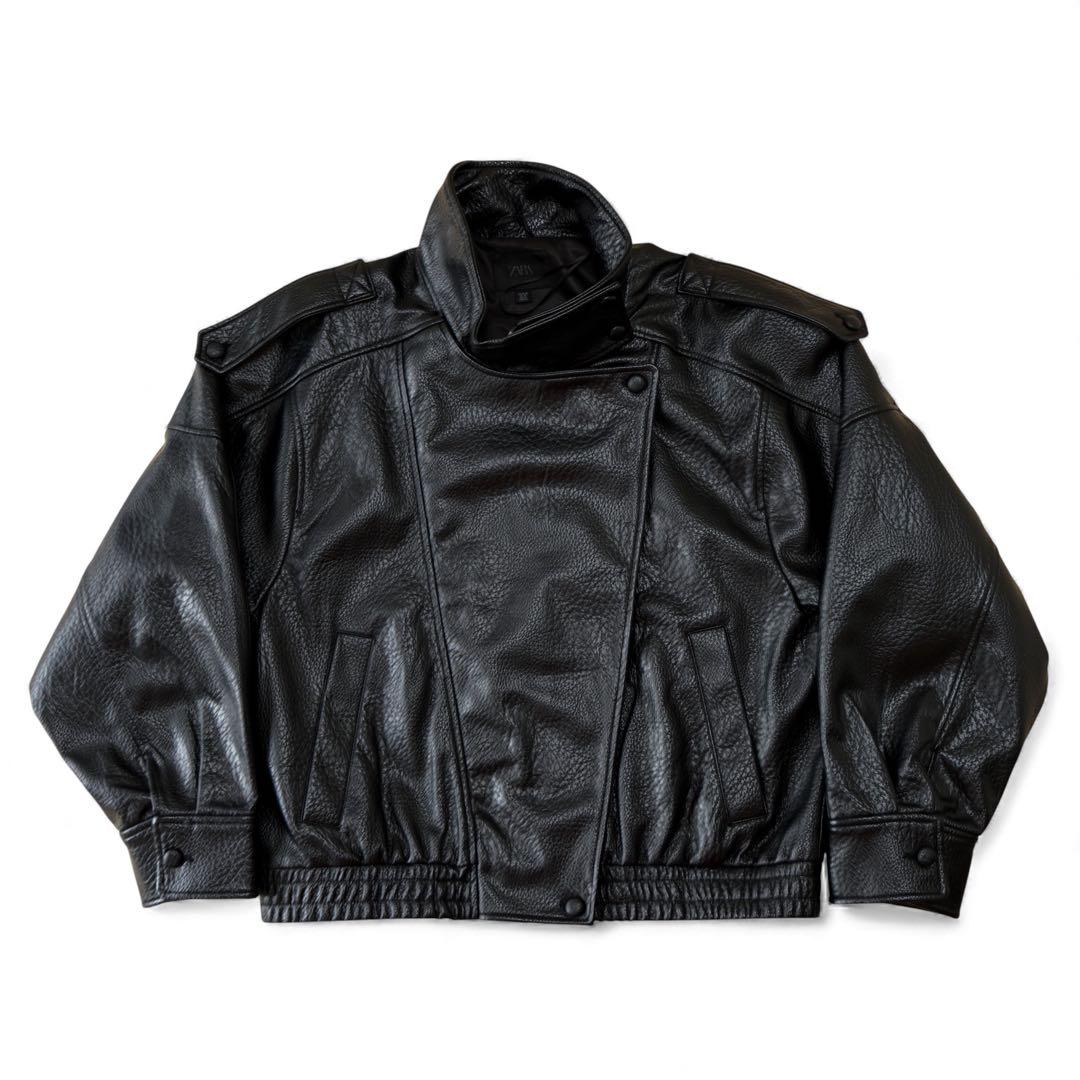 ZARA フェイクレザー ライダース ジャケット XL 4391 872 800 - メルカリ